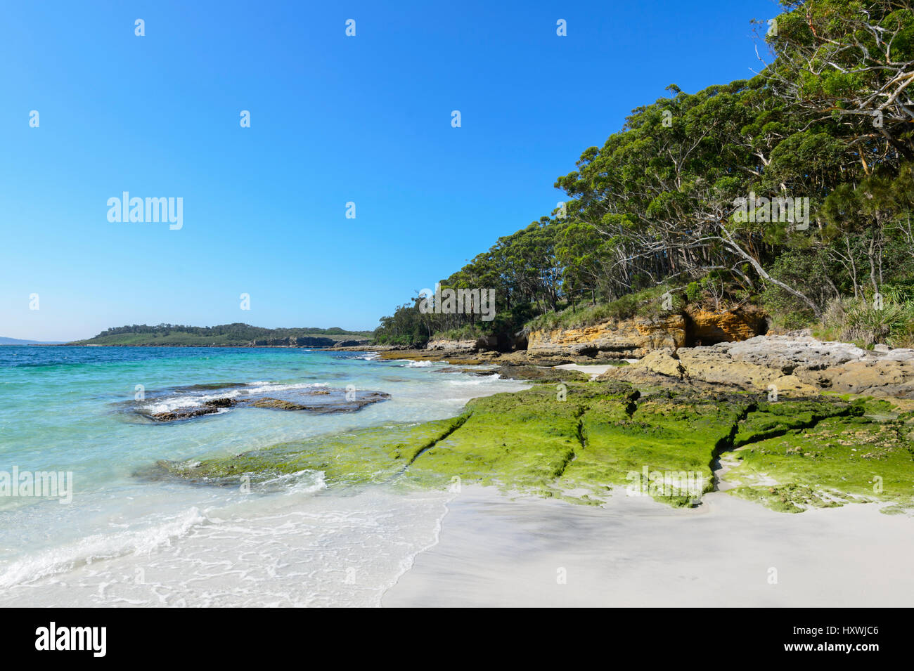 Extremo sur de Murray's Beach, el Parque Nacional de Booderee, Jervis Bay, Nueva Gales del Sur (NSW, Australia Foto de stock