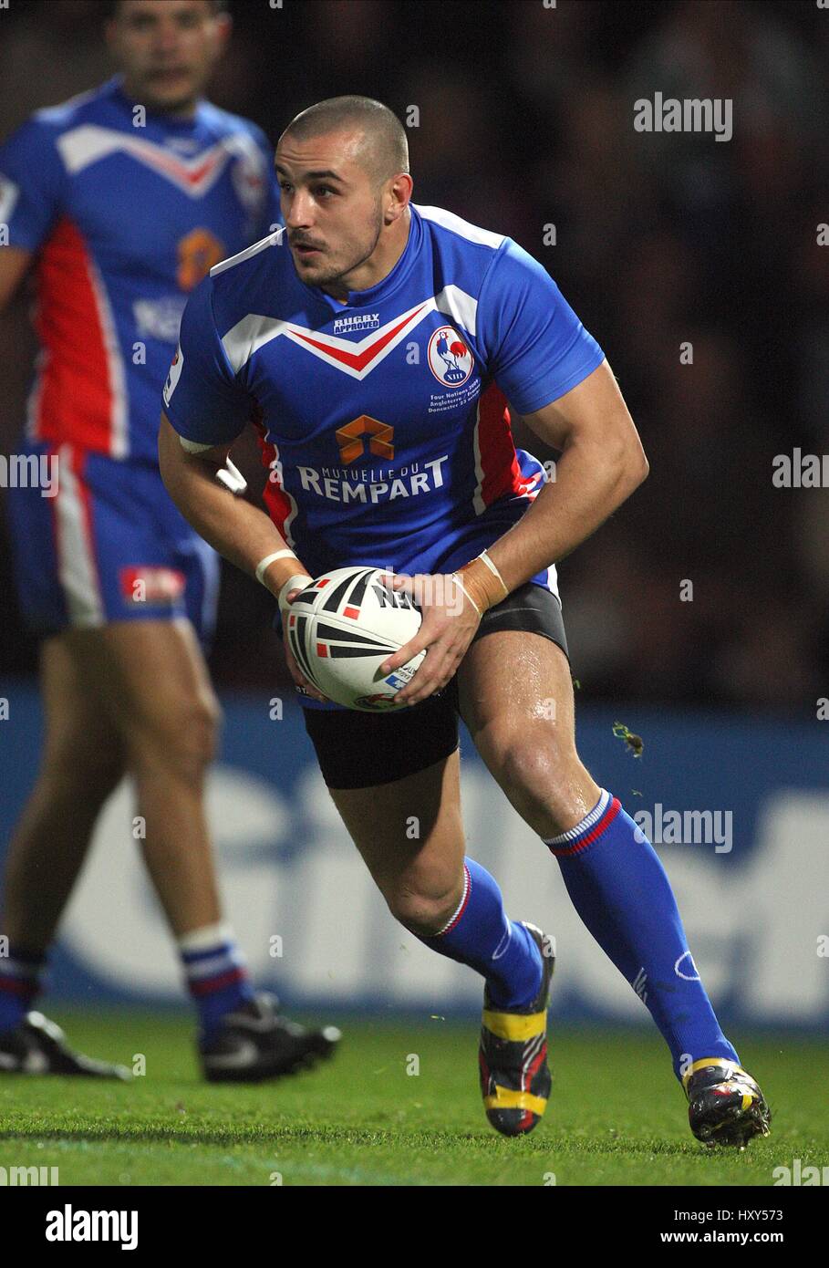 Vicente DUPORT FRANCIA Rugby League ESTADIO KEEPMOAT DONCASTER, Inglaterra, 23 de octubre de 2009 Foto de stock