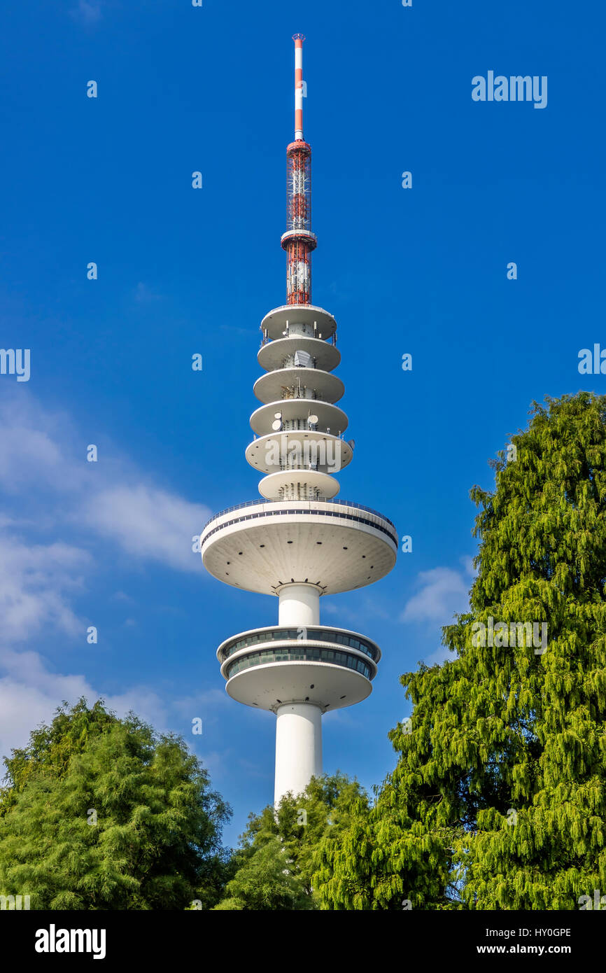 Heinrich-Hertz-Tower, la torre de radio/televisión, Hamburgo Foto de stock
