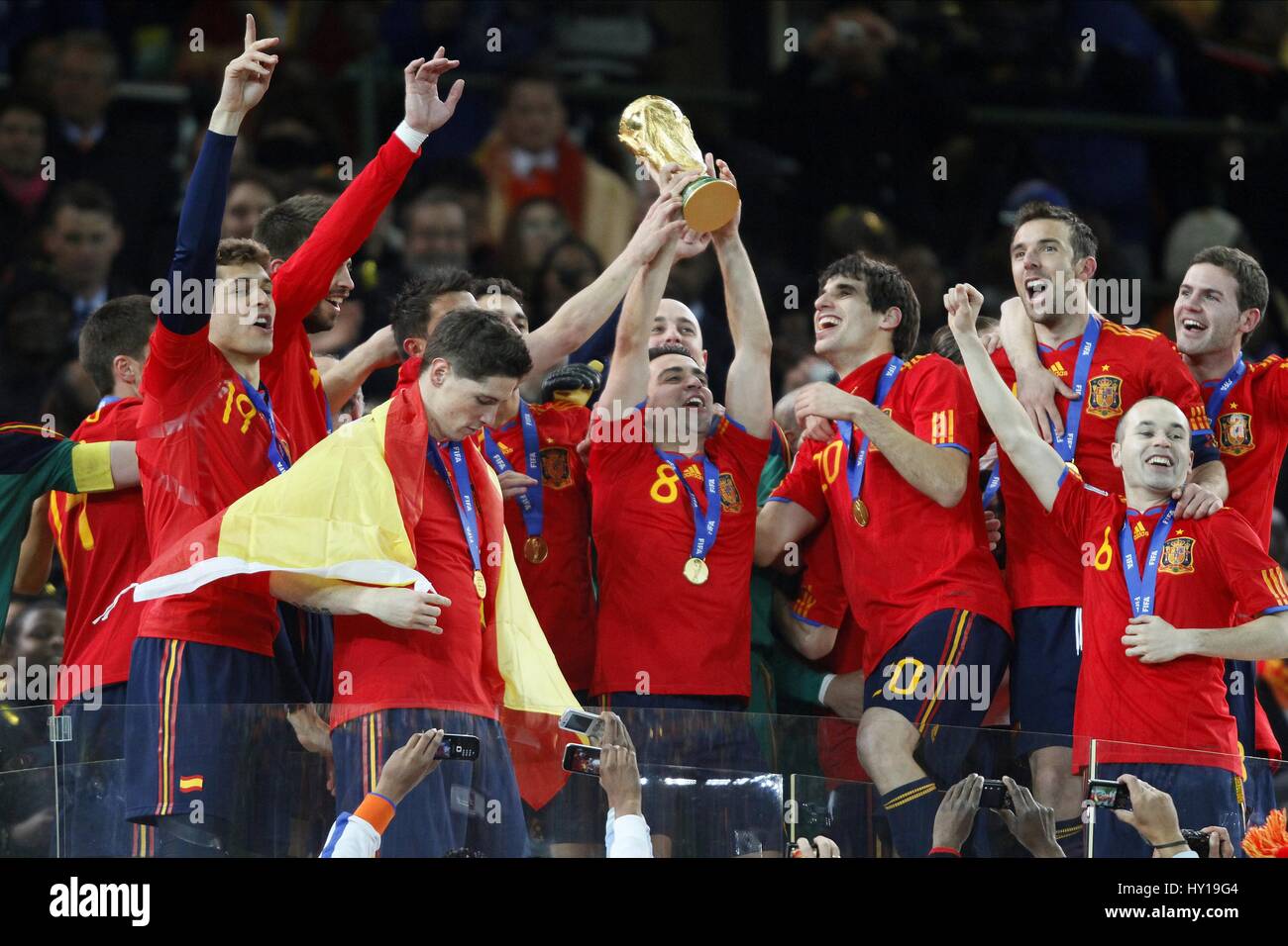 Espana Celebra La Copa Del Mundo Con Holanda V Espana Holanda V Espana Soccer City Johannesburgo Sudafrica 11 De Julio De 2010 Fotografia De Stock Alamy