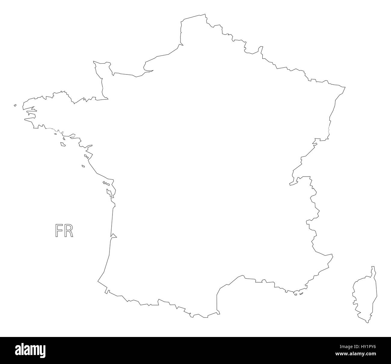 Francia esbozo silueta ilustración mapa Ilustración del Vector