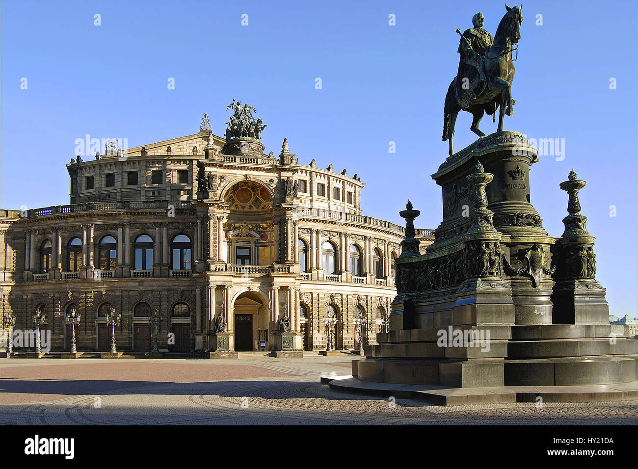 Semper Oper de Dresden, Sajonia, Bundesrepublik Deutschland, Foto de stock