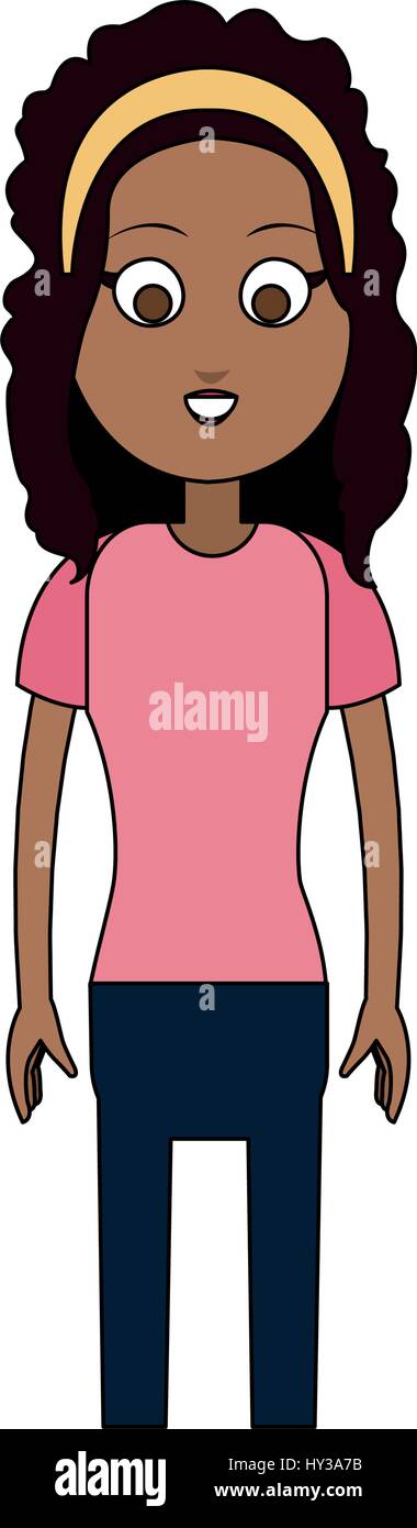 Feliz oscuro piel joven mujer bonita imagen de icono de dibujos animados Imagen Vector de stock - Alamy Feliz oscuro piel joven mujer bonita imagen de icono de dibujos animados Imagen Vector de stock - Alamy