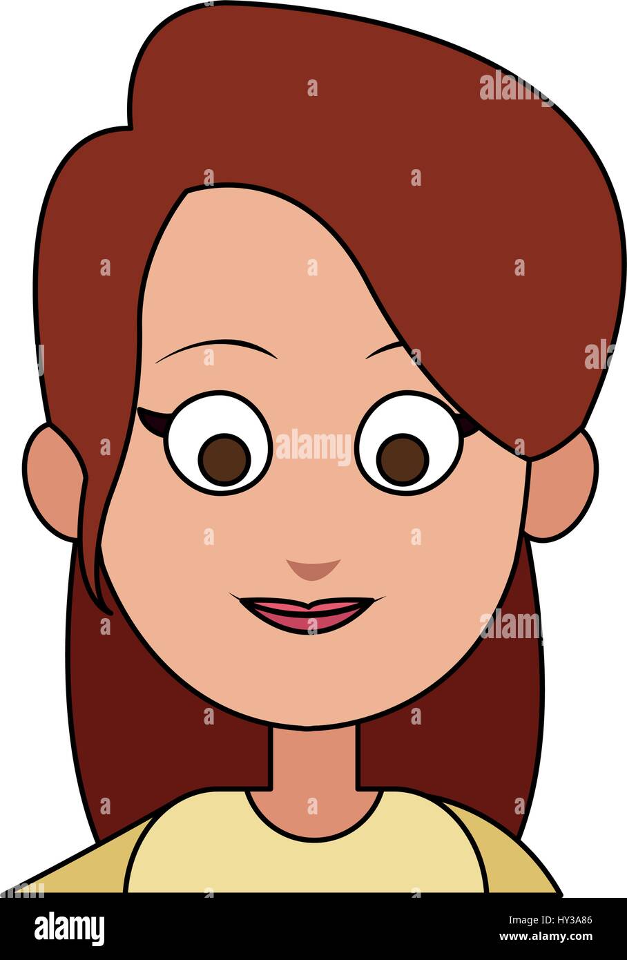 Feliz mujer bonita imagen de icono de dibujos animados Imagen Vector de  stock - Alamy