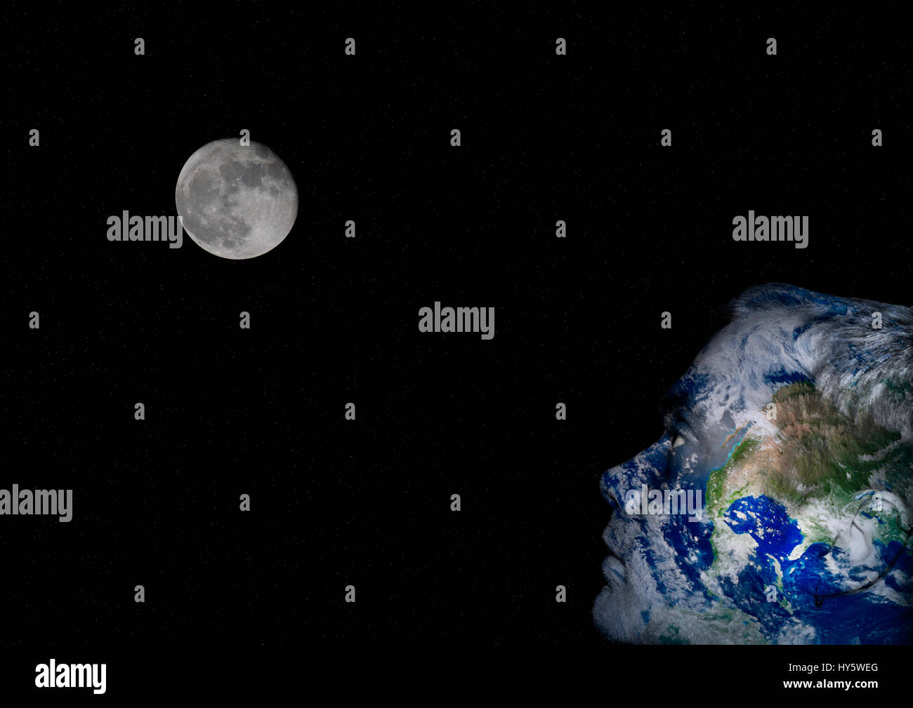 Hombre mirando a la luna fotografías e imágenes de alta resolución - Alamy
