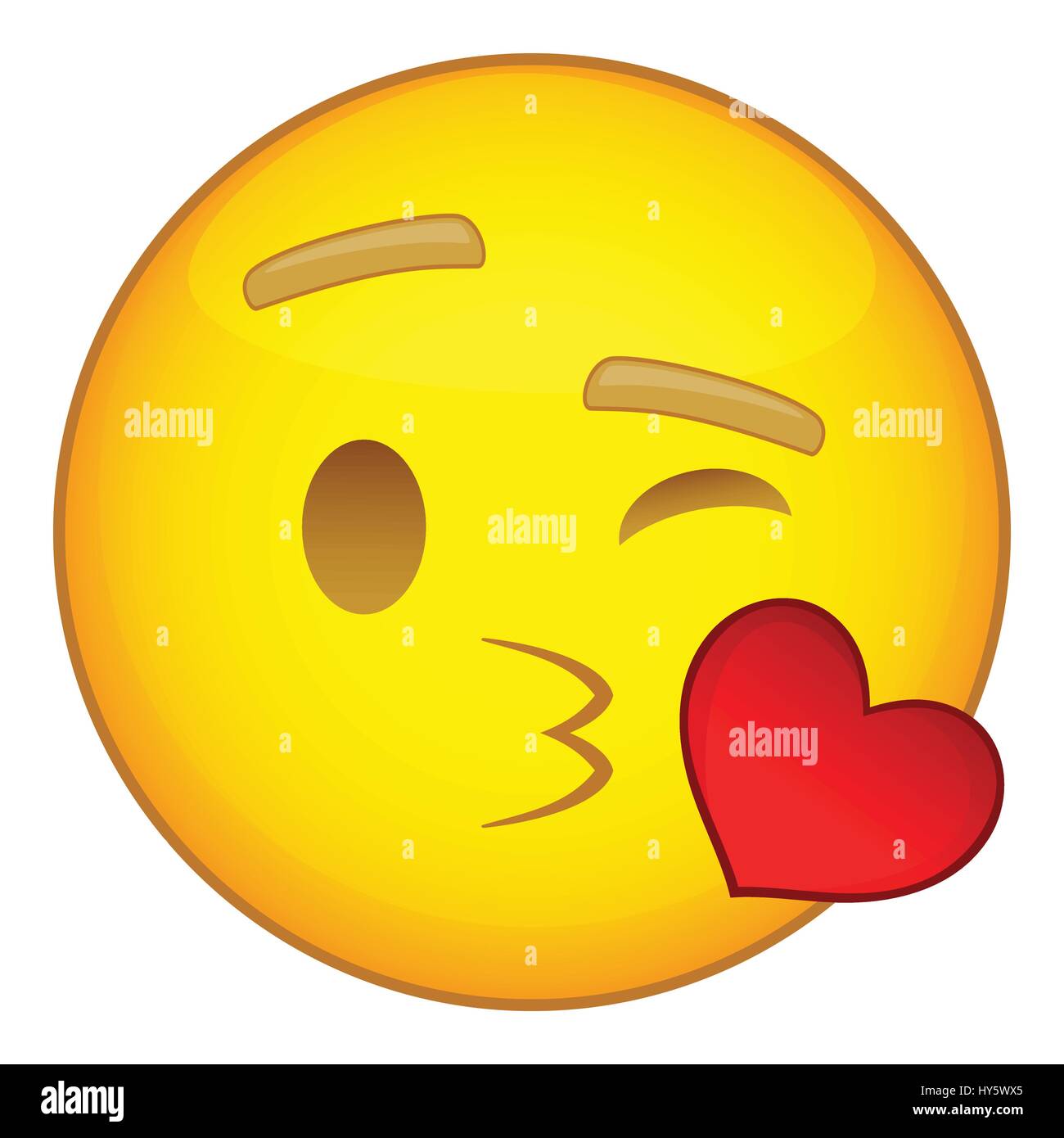 Emoticon en amor con el icono con forma de corazón, estilo de dibujos  animados Imagen Vector de stock - Alamy