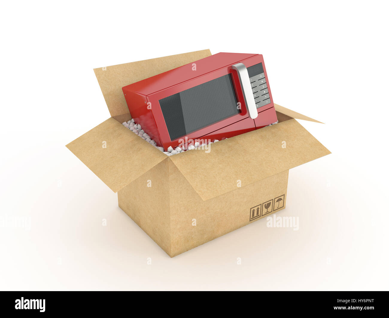 Microondas en caja de cartón Fotografía de stock - Alamy