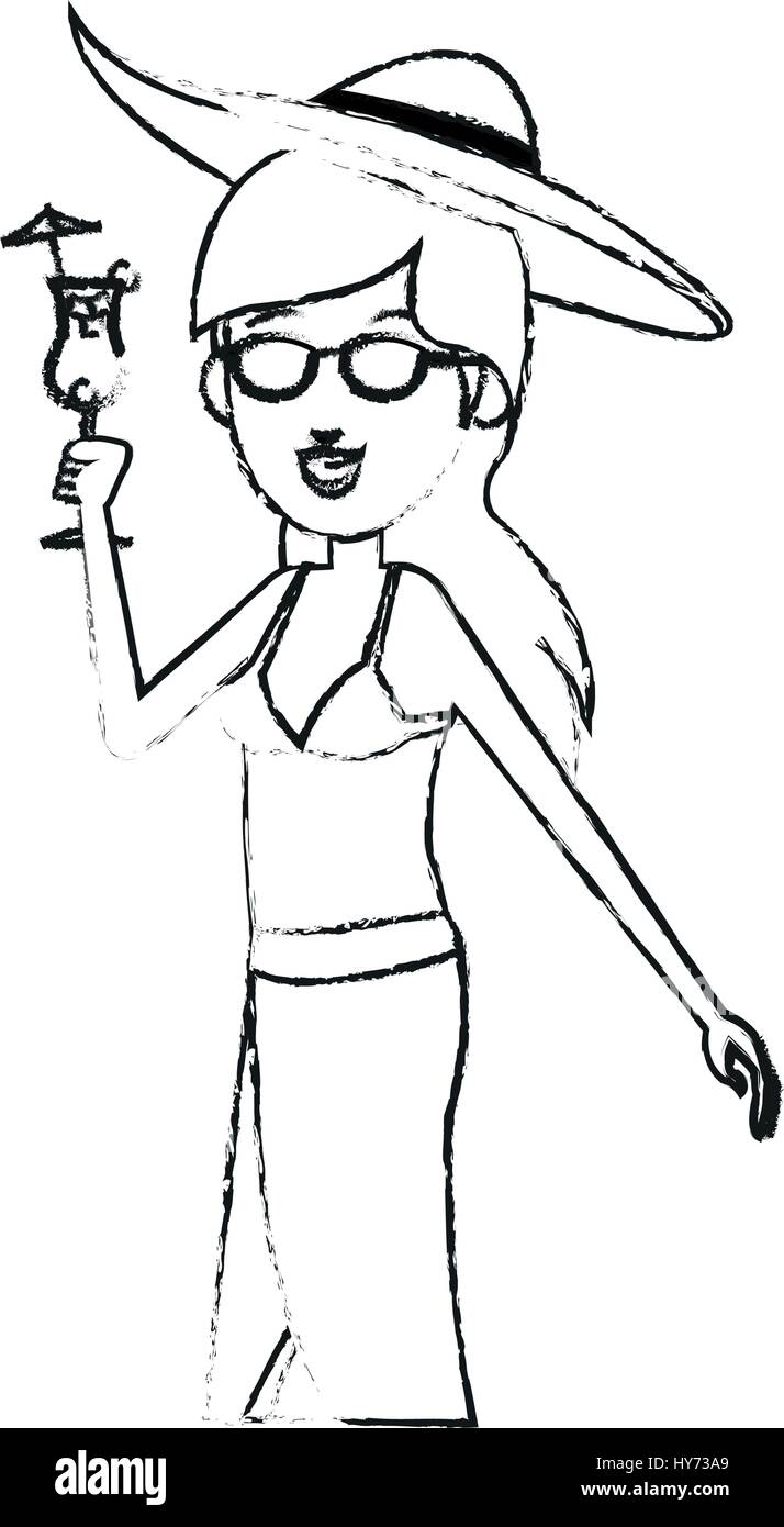 Joven mujer bonita imagen de icono de dibujos animados Imagen Vector de  stock - Alamy
