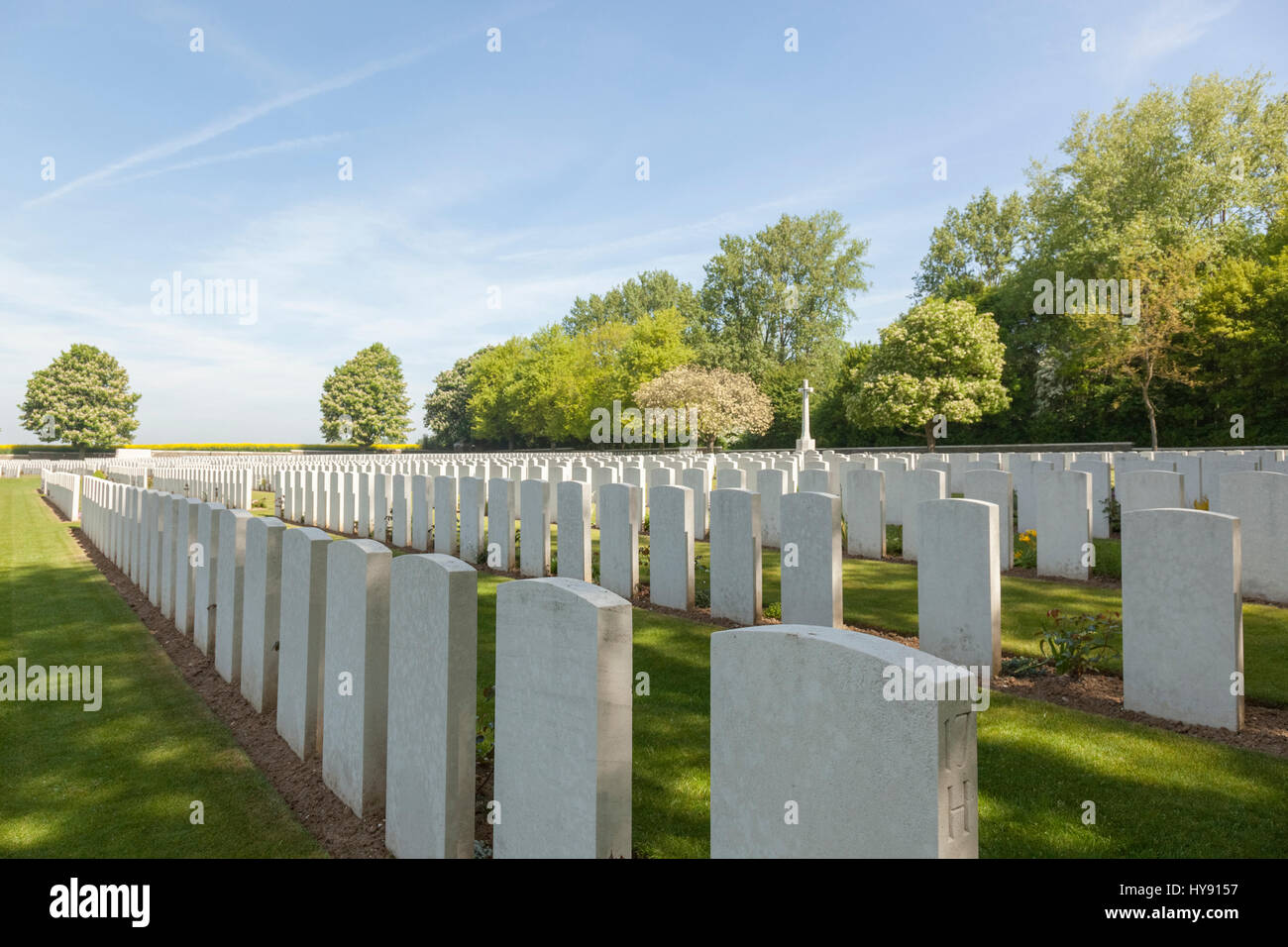 Canadian Cementerio No.2, Neuville-St.Vaast, Francia. Casi 3.000 personas, víctimas de la guerra de 1914-18 son recordados en este sitio. Foto de stock