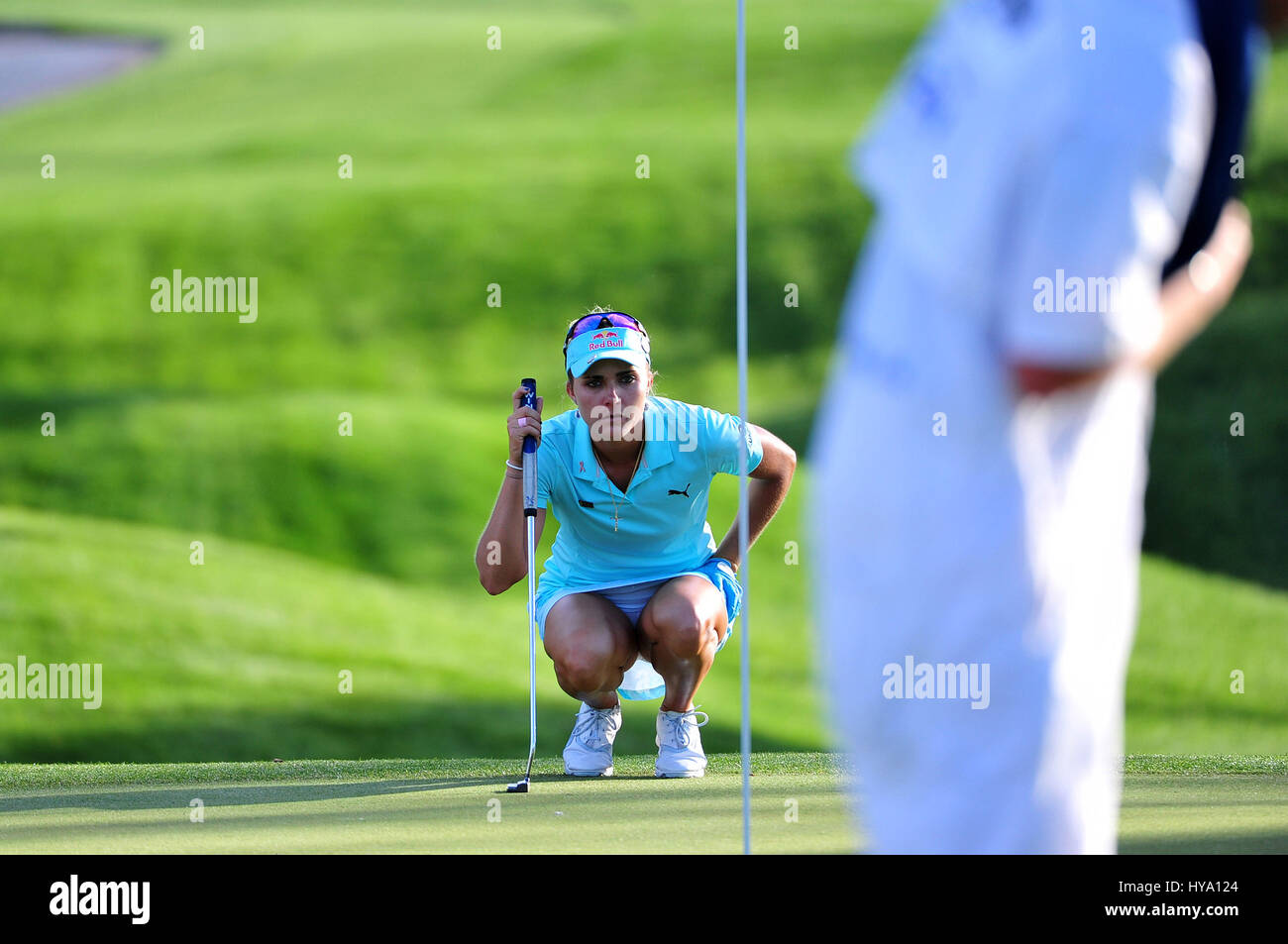 Rancho Mirage, California, USA. 2 abr, 2017. Lexi Thompson el 17 Durante la ronda final de la ANA inspiración en el Dinah Shore Tournament Curso en Mission Hills Country Club de Rancho Mirage, California. John Green/CSM/Alamy Live News Foto de stock