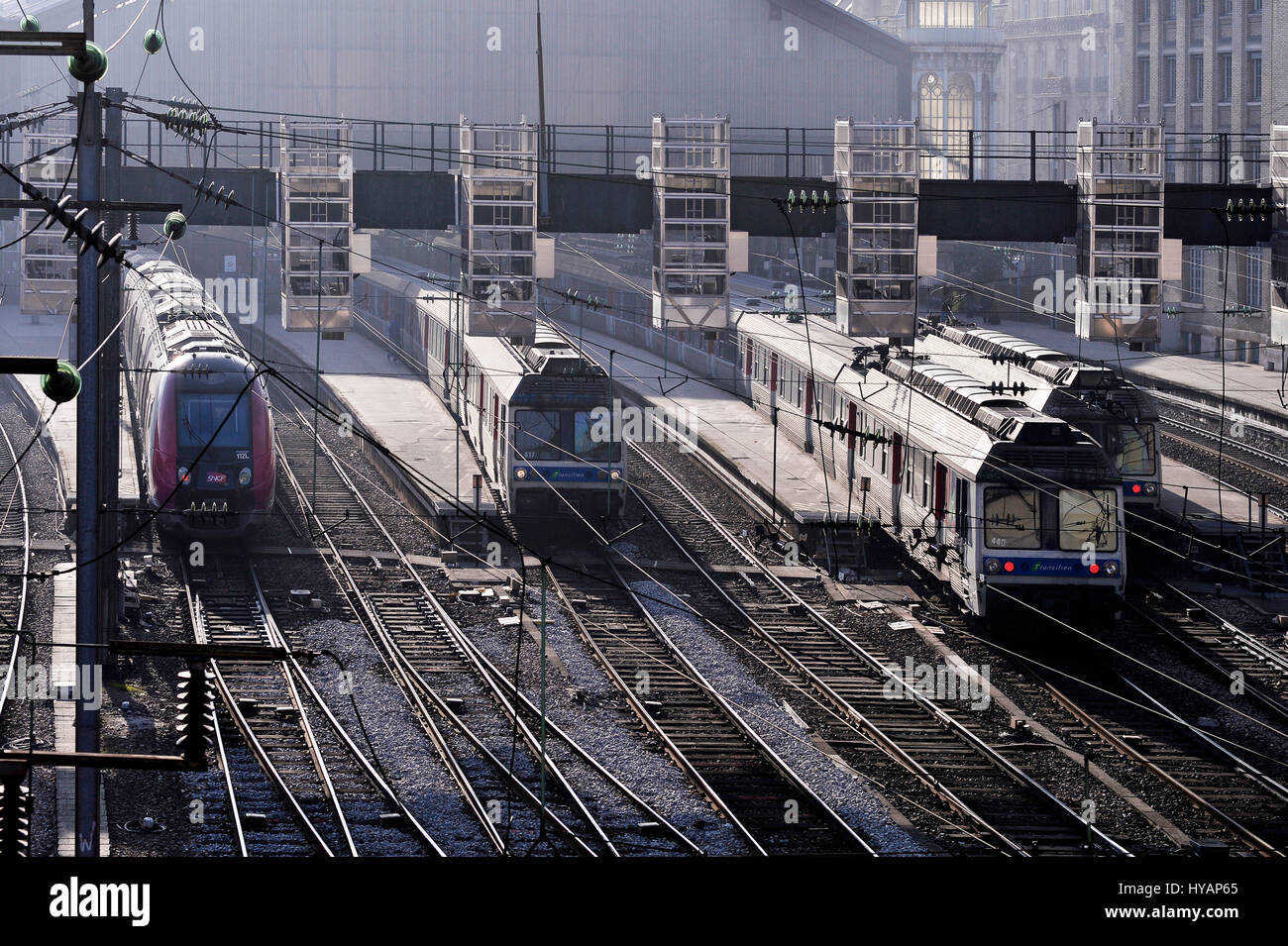 Centro ferroviario de la estación Gare du Nord, Paris, Francia Foto de stock