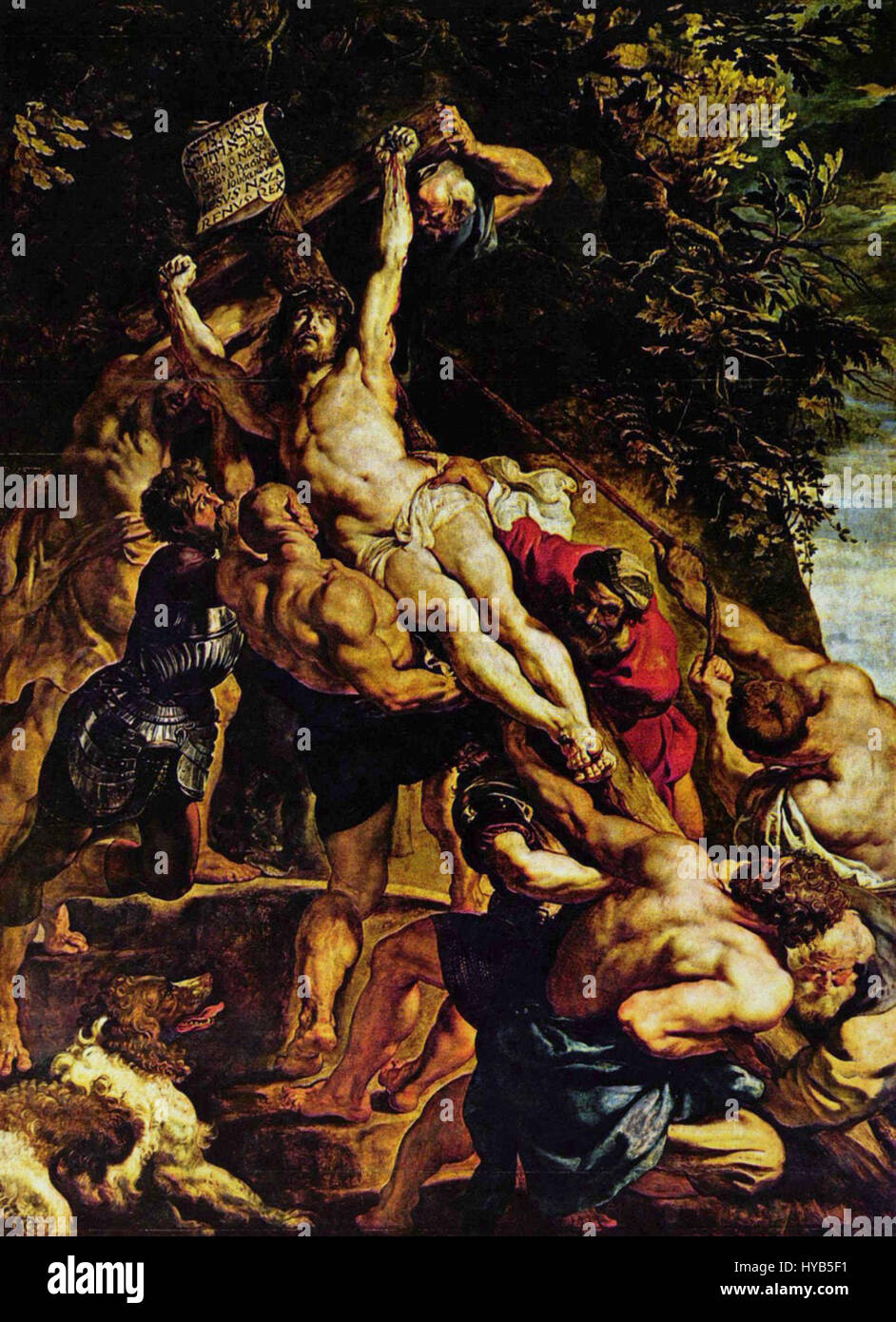 Peter Paul Rubens, La elevación de la Cruz Foto de stock