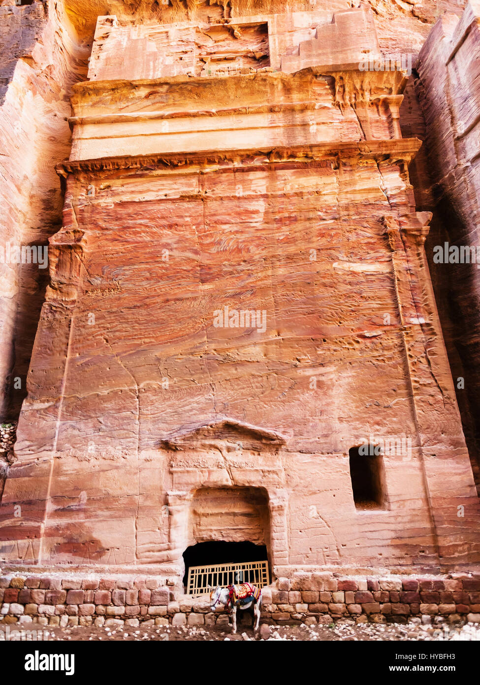 Viaje a Oriente Medio país Reino de Jordania - La antigua ciudad de Petra nabataean tumba Foto de stock