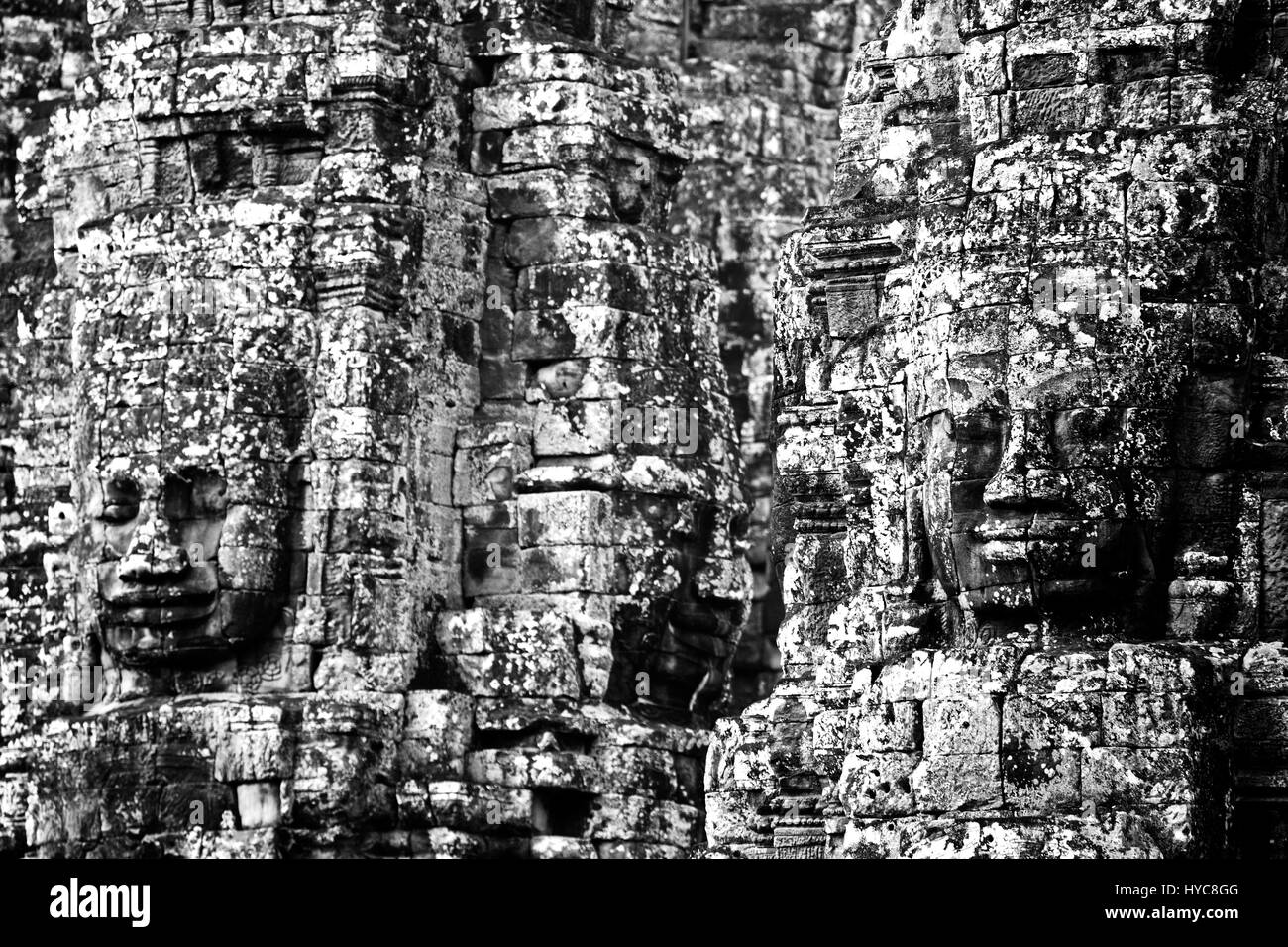 Templo Bayon, Angkor Wat, Siem Reap, Camboya Foto de stock