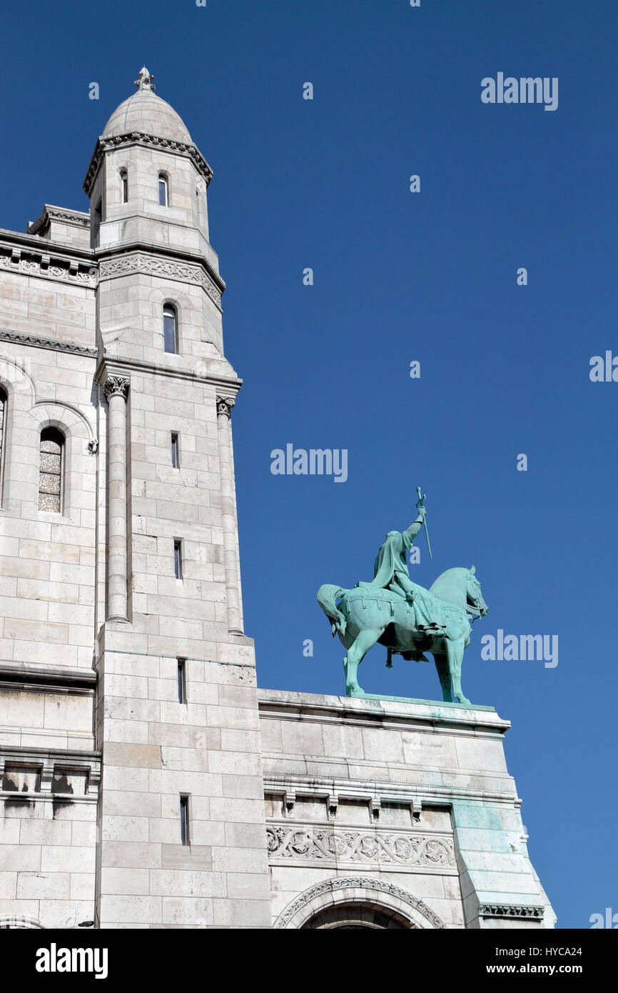 La cúpula de la Basílica du Sacré Coeur de Montmartre, la Basílica del Sagrado Corazón de París), Montmartre, Paris, Francia. Foto de stock