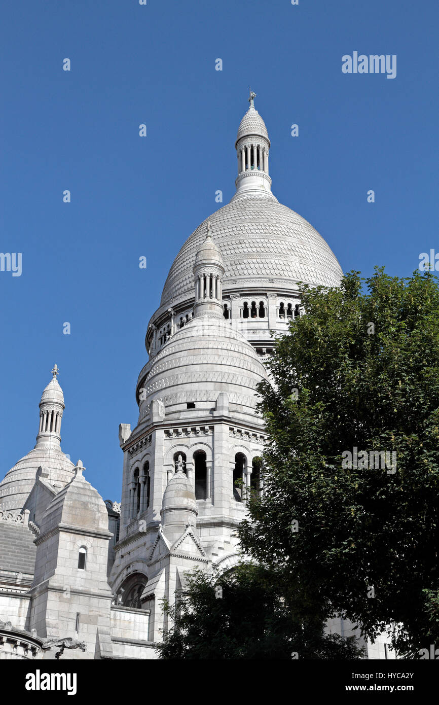 La cúpula de la Basílica du Sacré Coeur de Montmartre, la Basílica del Sagrado Corazón de París), Montmartre, Paris, Francia. Foto de stock