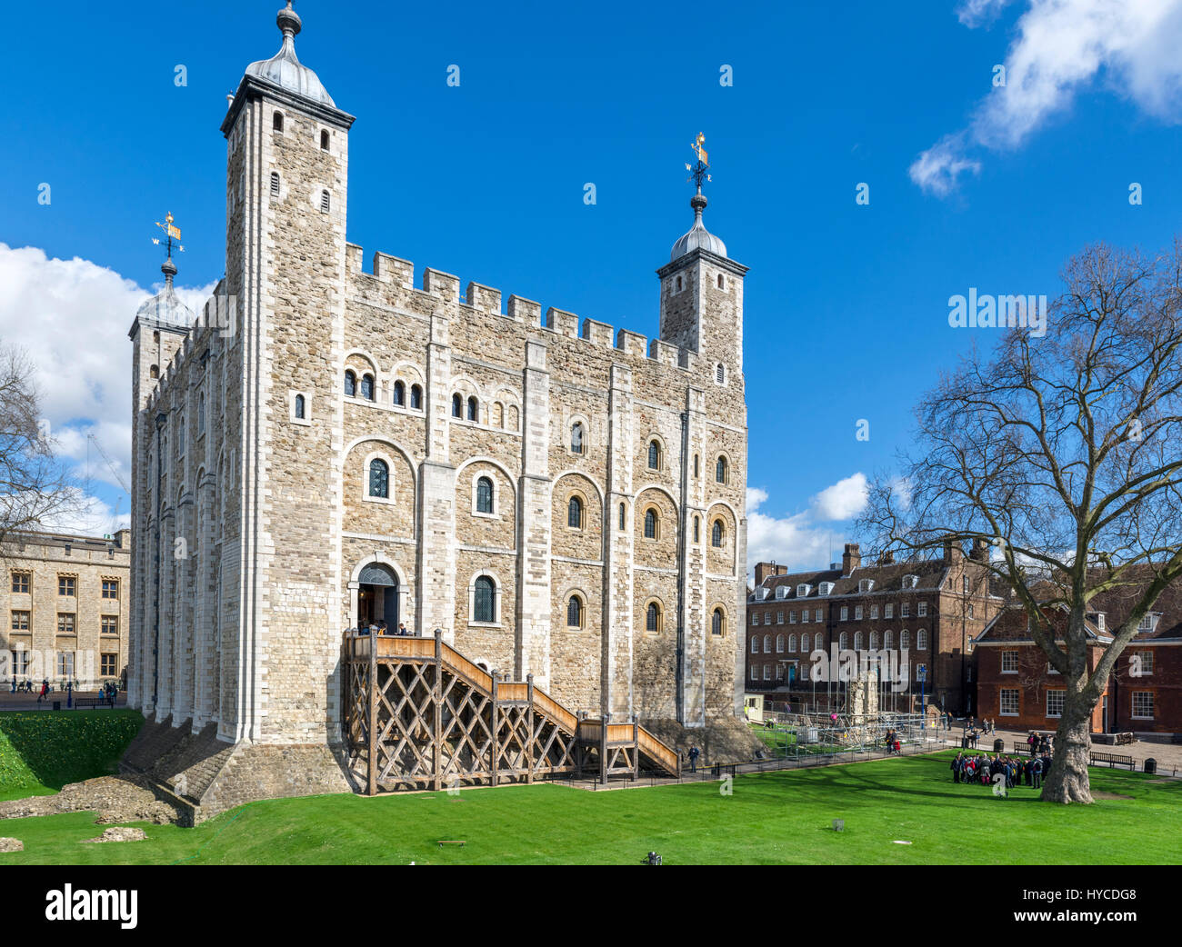 Torre de Londres. La Torre Blanca, una ciudadela medieval construido por Guillermo el Conquistador a principios de los 1080s, la Torre de Londres, Londres, Inglaterra, Reino Unido. Foto de stock