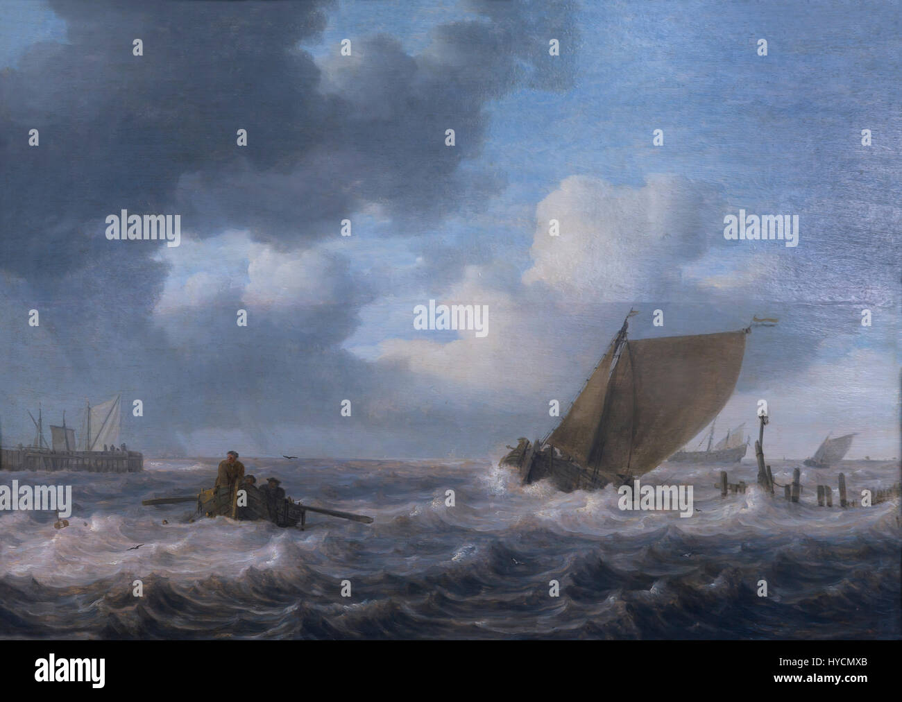 Estuario en un tiempo tormentoso, por Jan porcellis, circa 1630, museo Boijmans van Beuningen, Rotterdam, Países Bajos, Europa Foto de stock