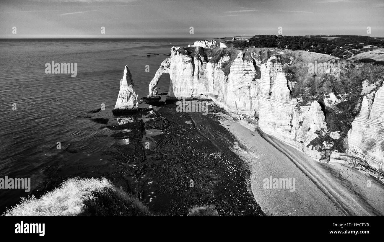 Costa atlántica entre Yport y Étretat, Normany, Francia Foto de stock