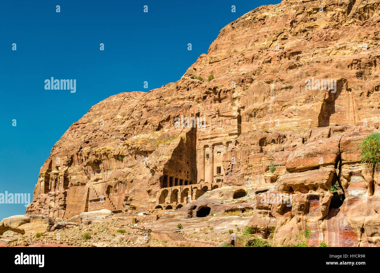 Las Tumbas Reales de Petra, sitio del patrimonio mundial de la UNESCO Foto de stock