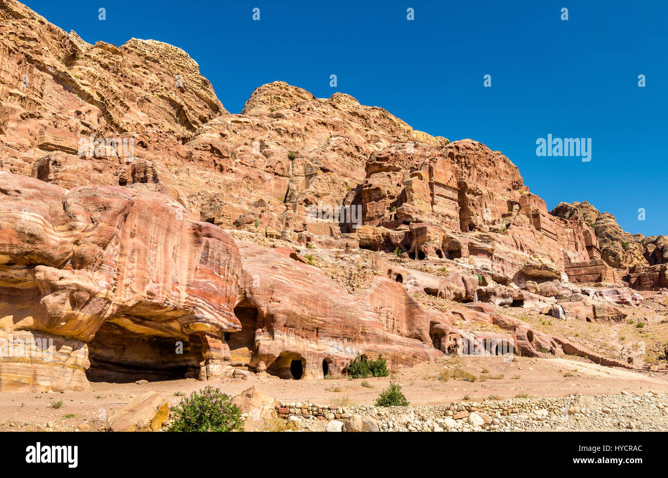 Las Tumbas Reales de Petra, sitio del patrimonio mundial de la UNESCO Foto de stock