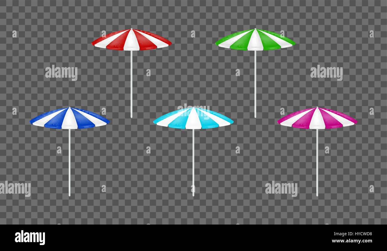 Un colorido juego de vector de sombrilla Imagen Vector de stock - Alamy