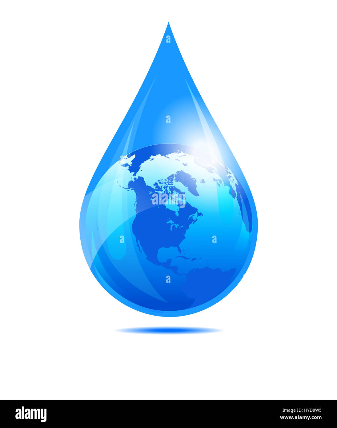 Gota de agua Mundo, América, Estados Unidos, Canadá, el globo en una gota de agua Foto de stock