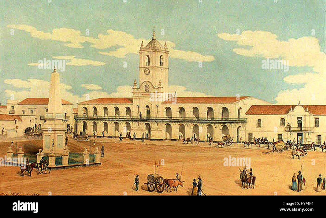 Charles Henri Pellegrini en la Plaza de la Victoria (frente al norte 1829) Foto de stock