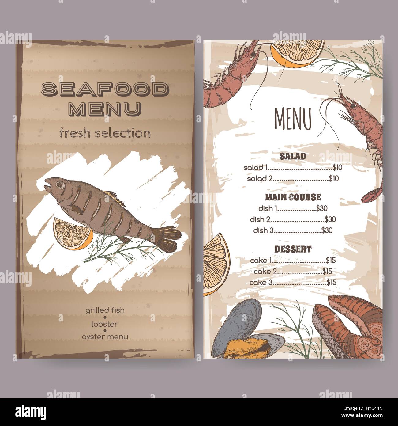 Seafood menu template fotografías e imágenes de alta resolución - Alamy