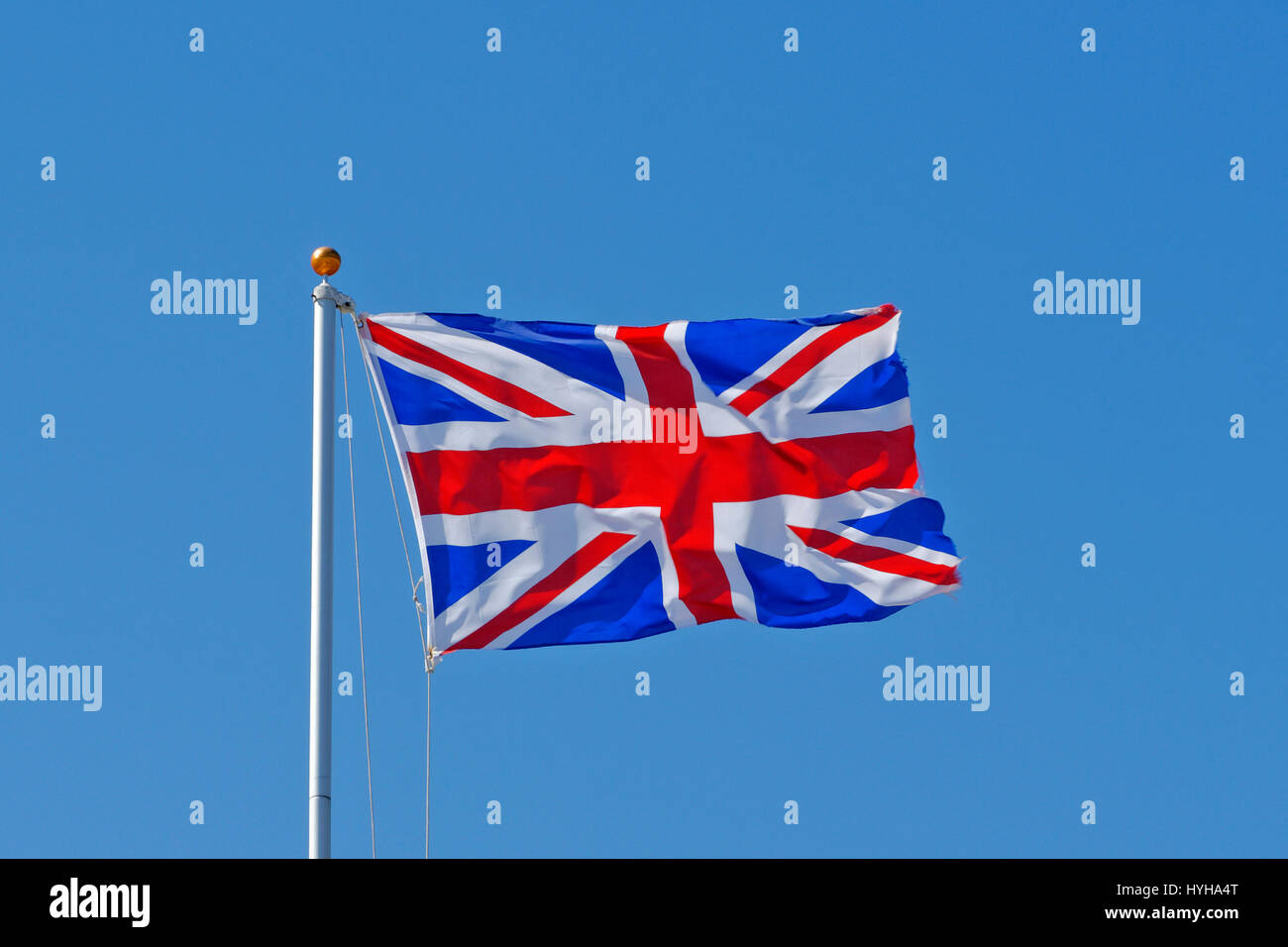 La Union Jack, o Unión Bandera, es la bandera nacional del Reino Unido. Foto de stock
