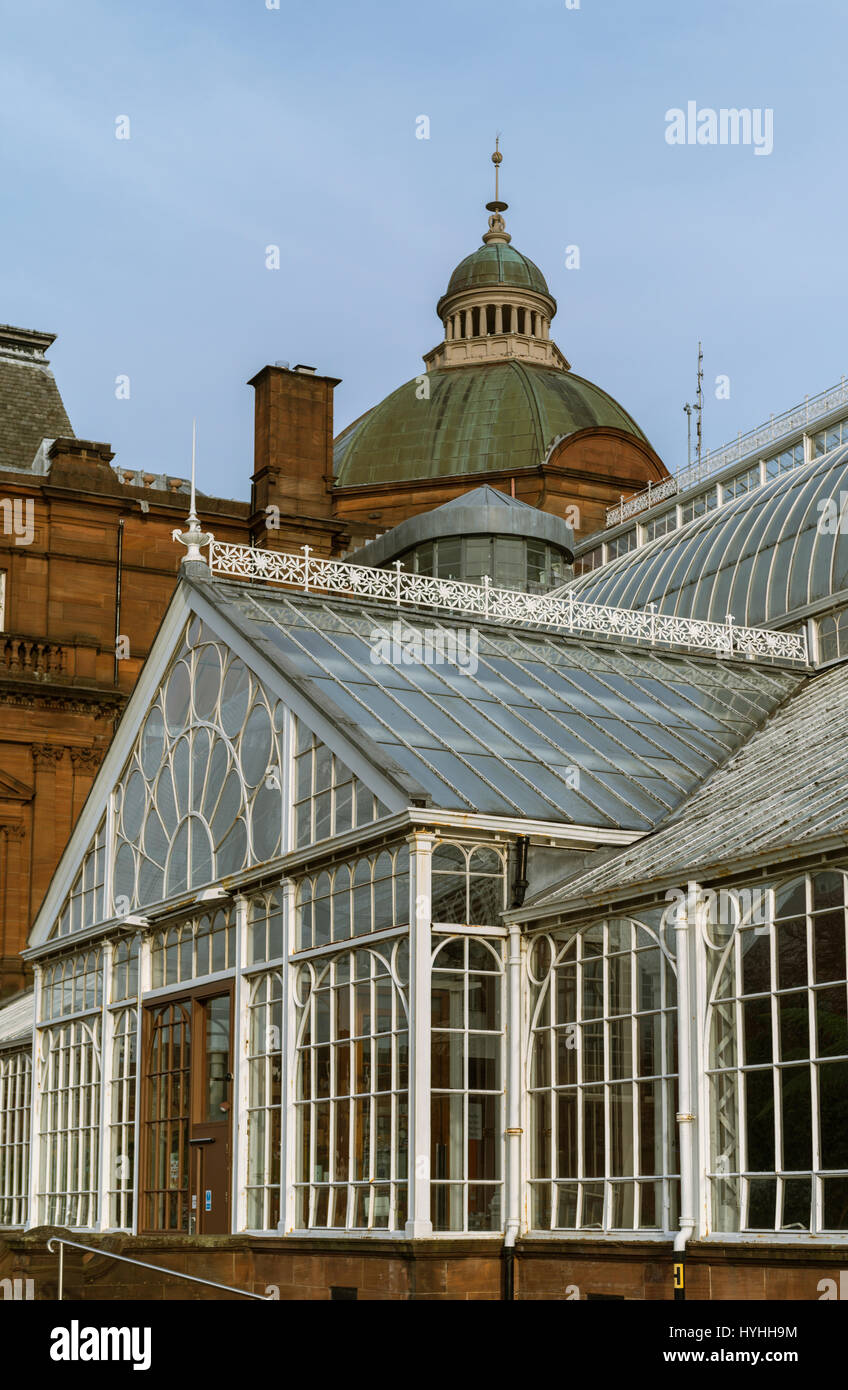 Palacio del Pueblo y jardines de invierno, verde de Glasgow, Glasgow, Escocia, Reino Unido Foto de stock