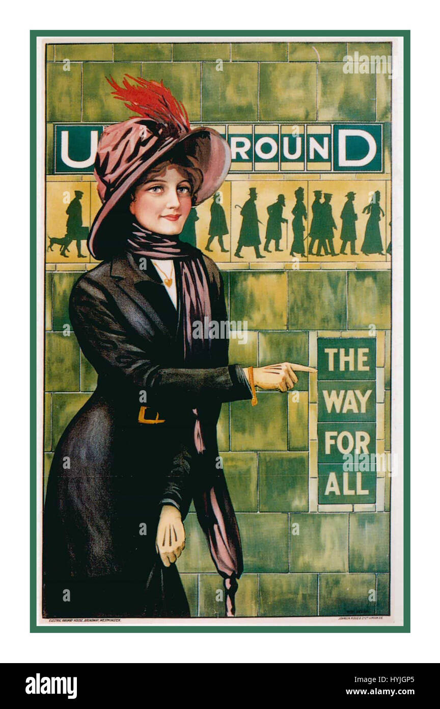 Vintage Retro póster tubo histórico arte - London Underground 'EL CAMINO PARA TODOS" por Alfred Francia, 1911 Foto de stock
