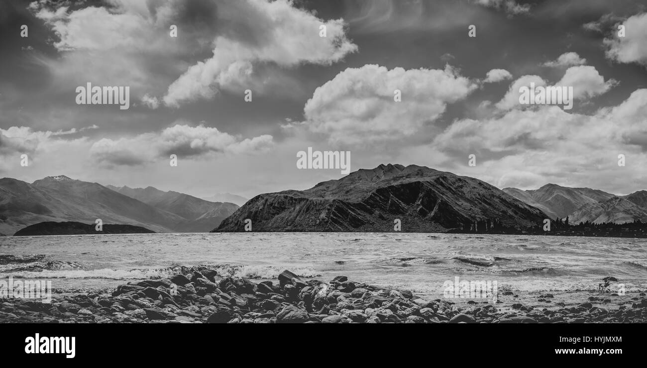 Escena del lago Wanaka, Nueva Zelanda Foto de stock