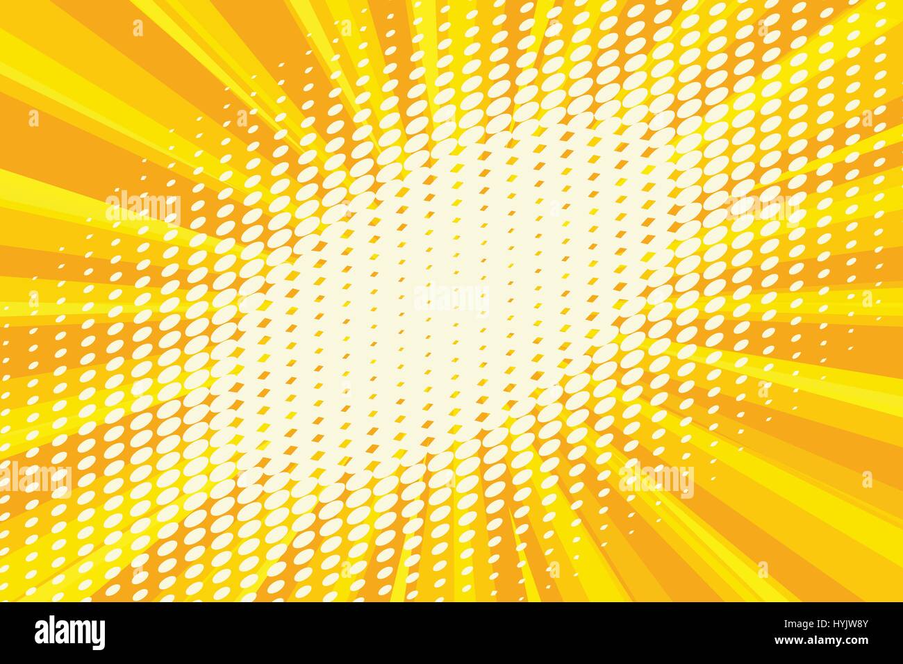Manchas de luz en el fondo retro amarillo Ilustración del Vector