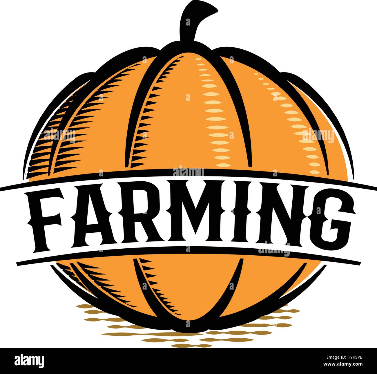 Resumen aislados de forma redonda de color naranja calabaza logotipo sobre fondo blanco, la agricultura logotipo,otoño vegetales ilustración vectorial Ilustración del Vector