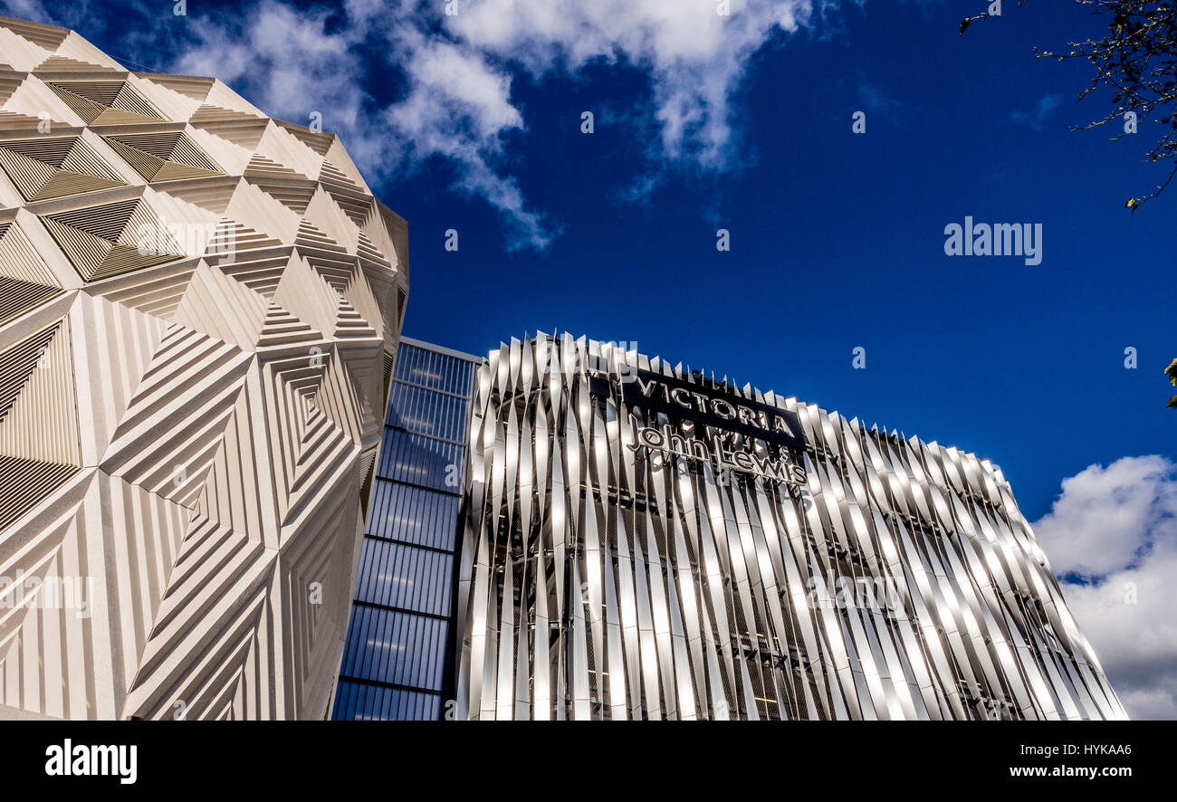 Exterior de almacenes John Lewis en Victoria Gate, Leeds, Reino Unido. Foto de stock