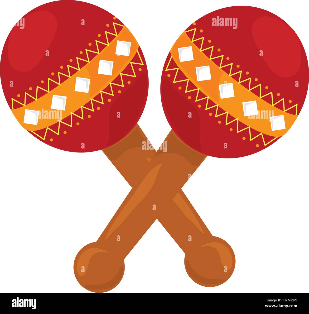 Las maracas instrumento aislado icono diseño ilustración vectorial