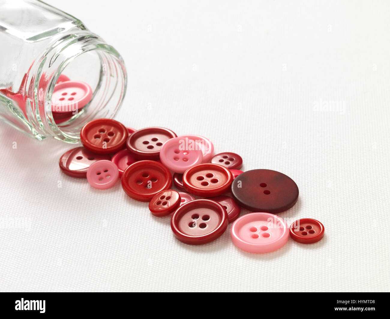 Botones rojos con vidrio Foto de stock