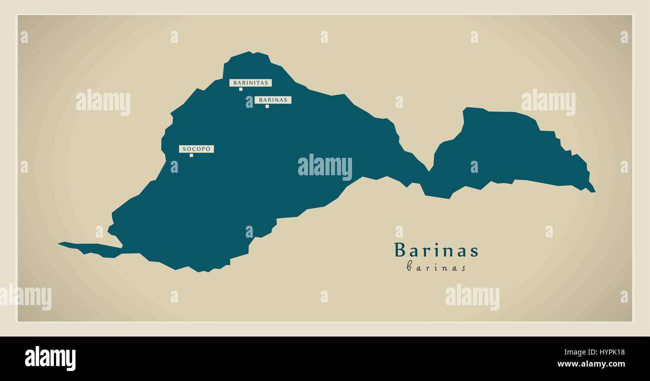Mapa barinas con sus divisiones fotografías e imágenes de alta