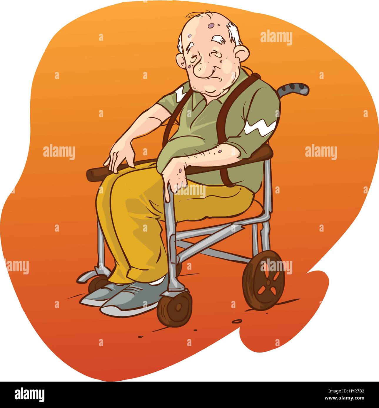 Ilustración vectorial de un anciano en silla de ruedas Imagen Vector de  stock - Alamy