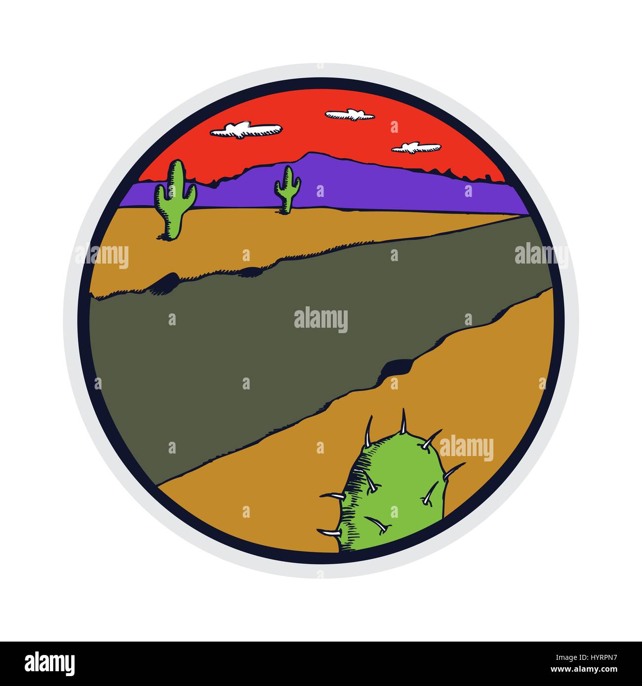Diseño plano del desierto occidental ilustración Ilustración del Vector