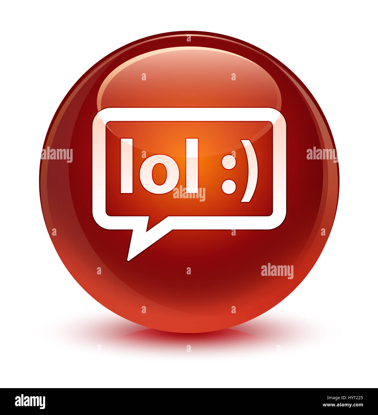 LOL icono de burbuja aislada en el botón redondo marrón brillante resumen  ilustración Fotografía de stock - Alamy