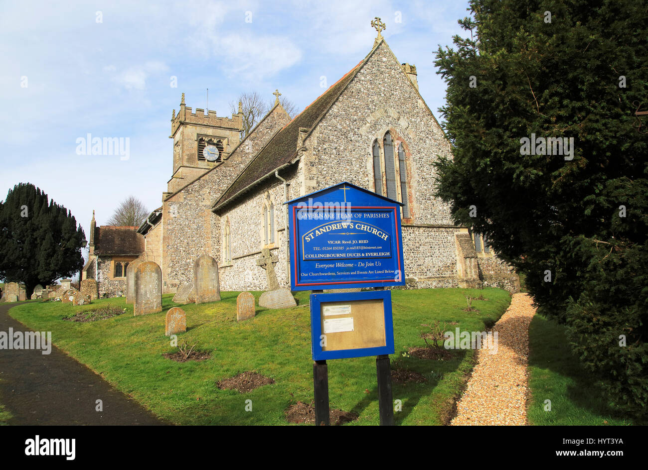 Iglesia de San Andrés, Collingbourne Savernake Ducis, parroquias, Wiltshire, Inglaterra, Reino Unido. Foto de stock