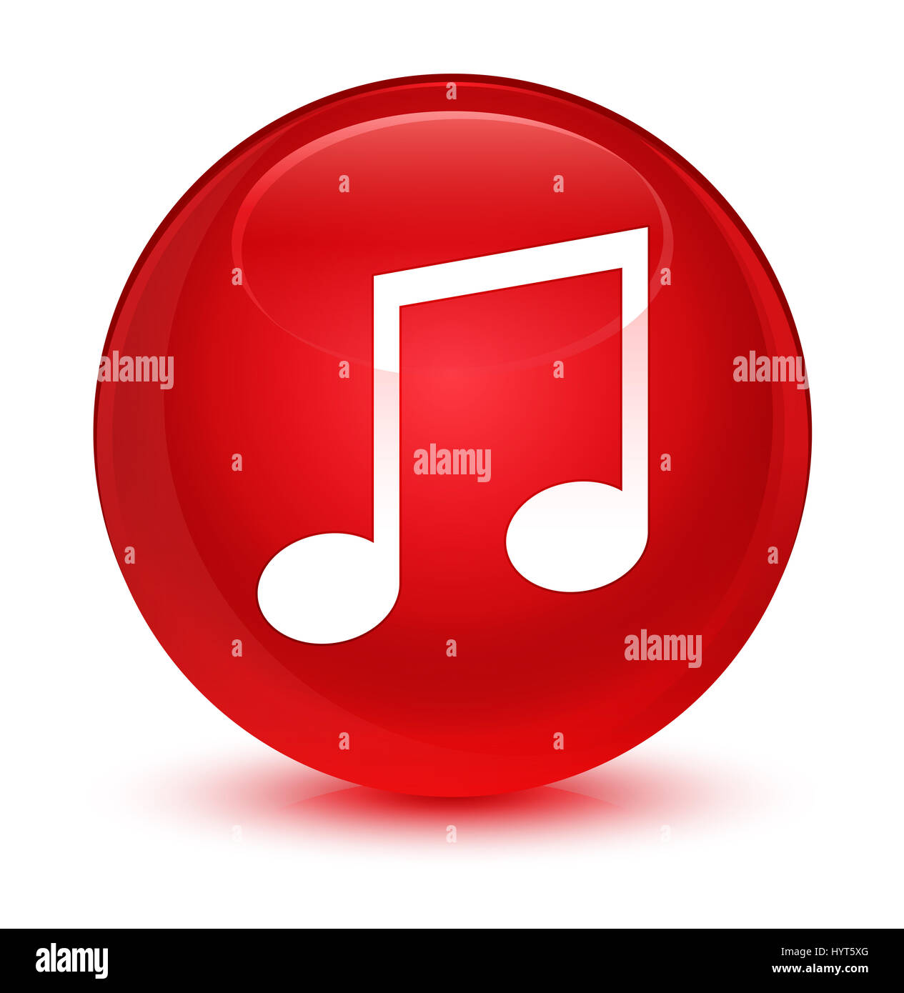 Icono Música aislado en el botón redondo rojo brillante resumen ilustración  Fotografía de stock - Alamy