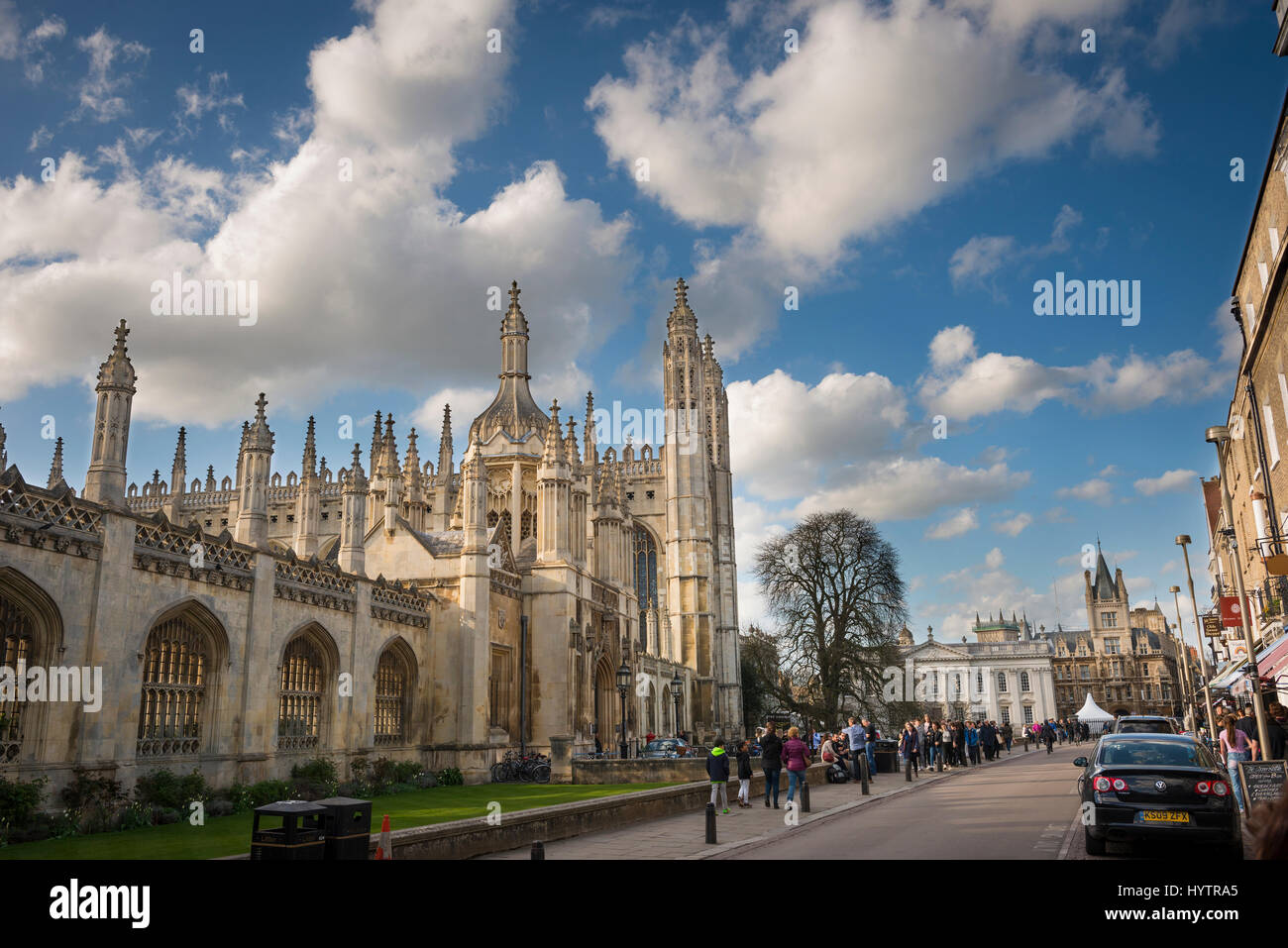 La entrada de Kings College, Universidad de Cambridge, Inglaterra, Reino Unido. Foto de stock