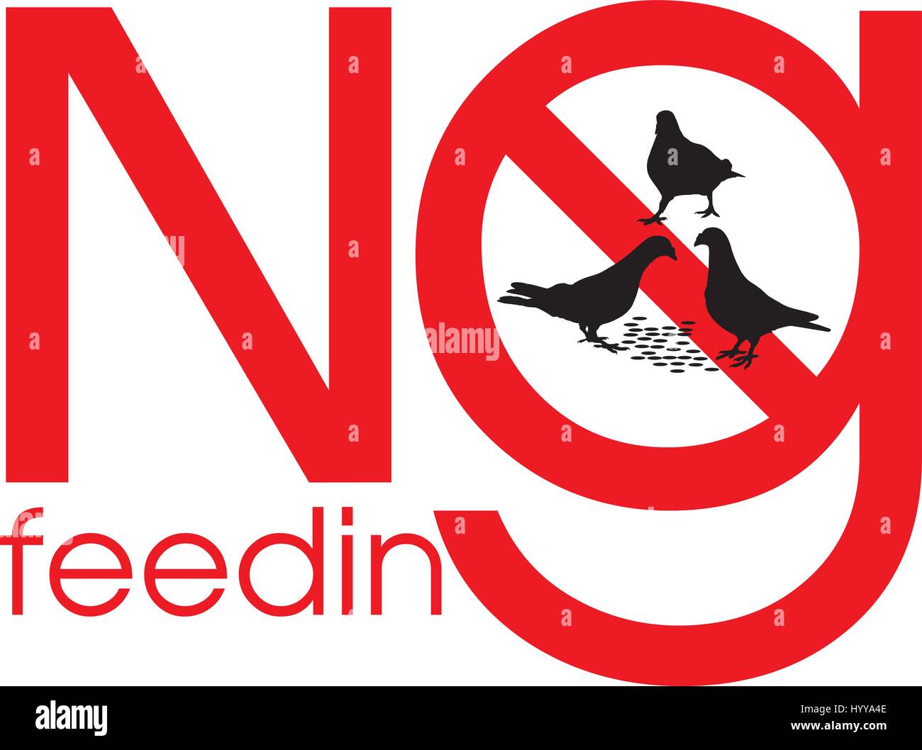Prohibición de alimentar las palomas Ilustración del Vector