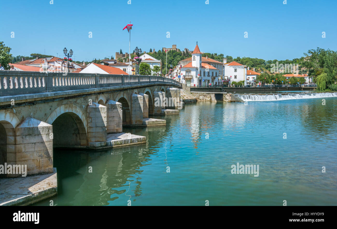 Tomar el centro de la ciudad, distrito de Santarem, Portugal Foto de stock
