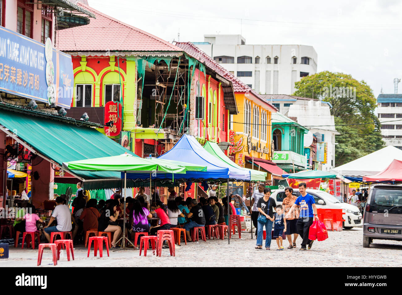 El comedor al aire libre en Jalan Datuk Tawil Azar, Ipoh, Perak, Malasia Foto de stock