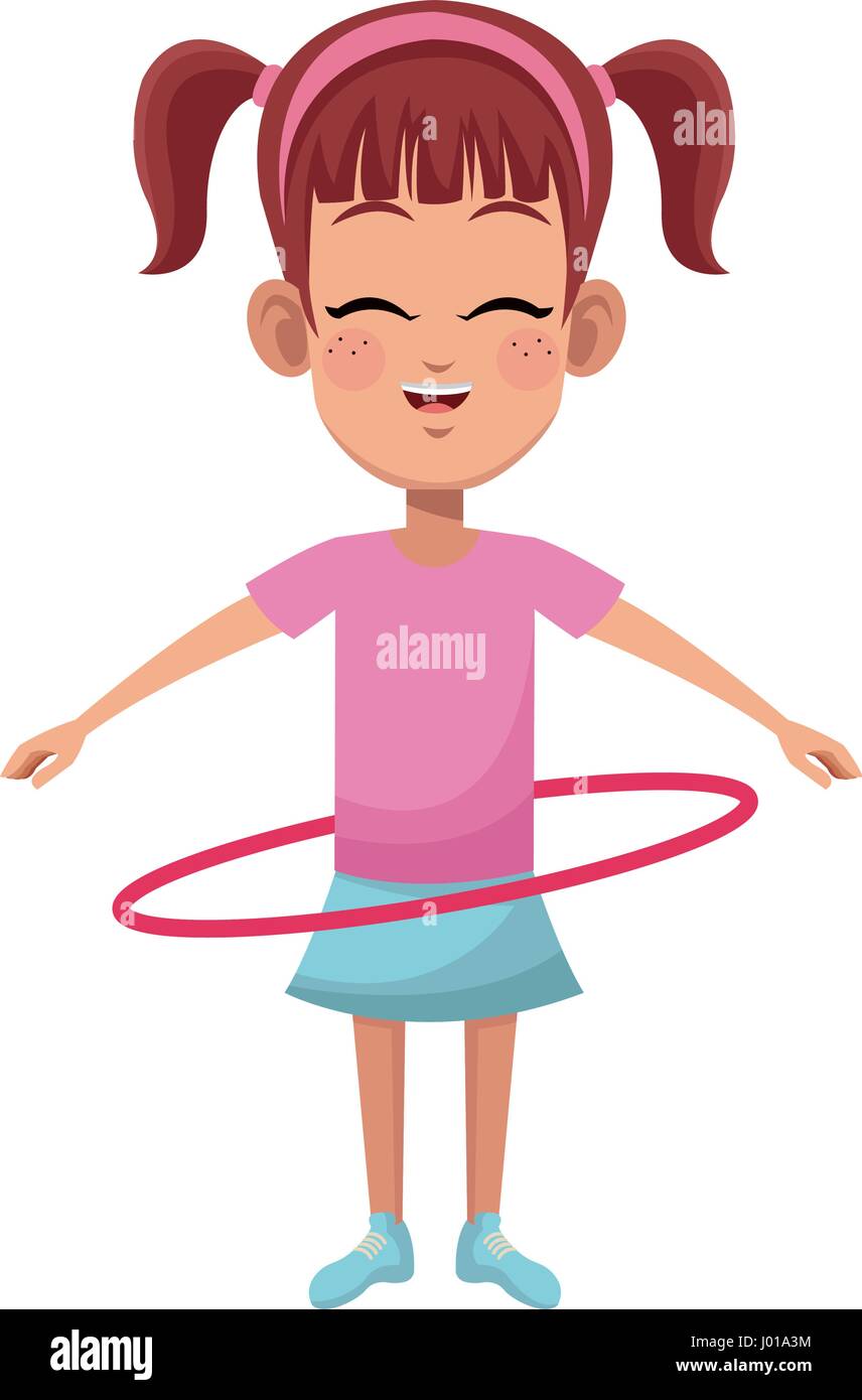 Niña Gimnasta Hace Ejercicio Físico Con Hula-hoop Rojo Ilustración Del  Vector Ilustración del Vector - Ilustración de competiciones, ajuste:  166982257