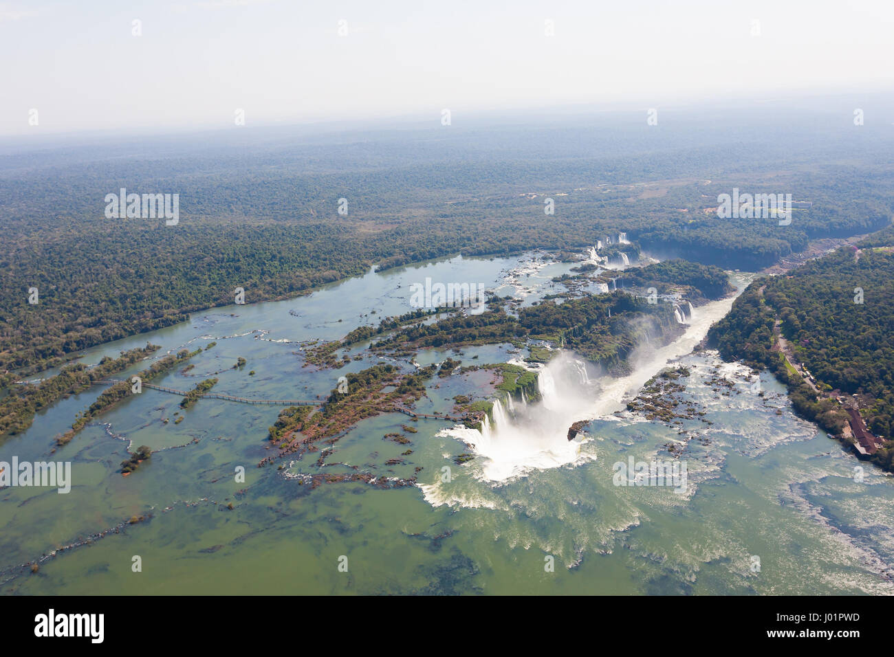 Vista de pájaro del Parque Nacional de las Cataratas del Iguazú, Argentina. Patrimonio de la humanidad. América del Sur viajes de aventura Foto de stock